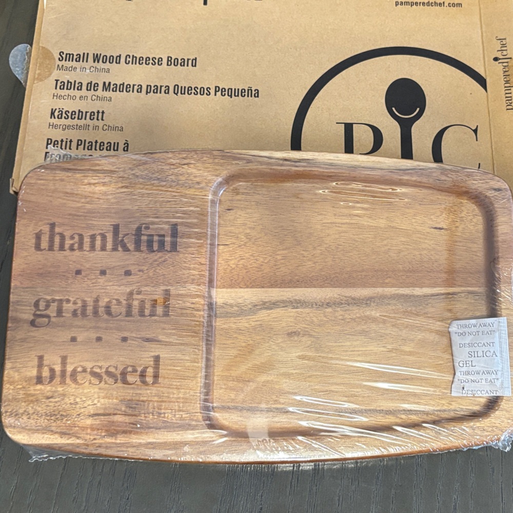 Pampered Chef Engraved Wooden Serving Board